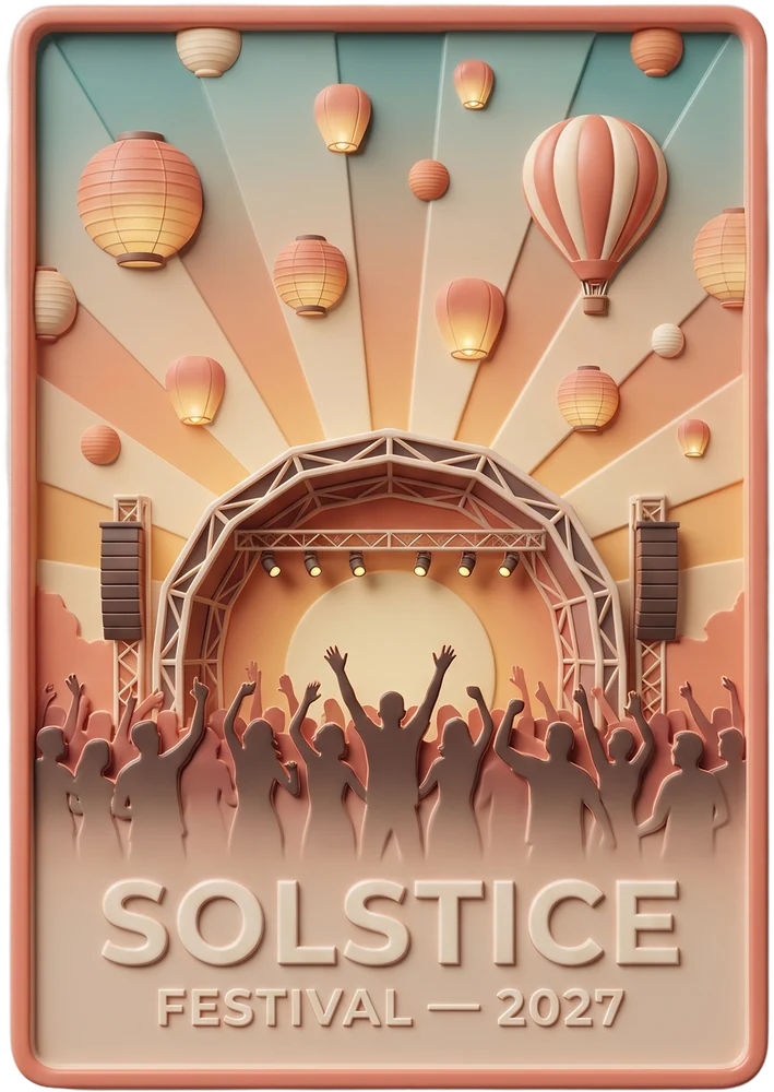 Festival edition Smart Souvenir — sculpted UV 3D collectible of a festival year